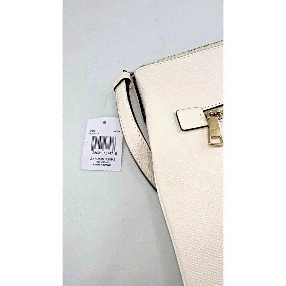 Coach C1556 Crossgrain Leather Rowan File Bag Crossbody Handbag Chalk - Picture 4 of 6